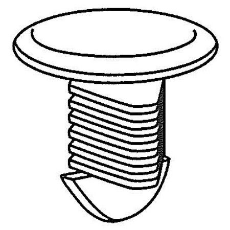 Picture of 0.500" Shank Length and White Color Perf Shelf Channel Fastener